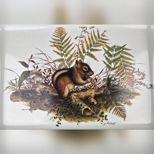 Walden Press VTG James Lockhart Chipmunk Print Melamine Serving Tray Italy - EUC